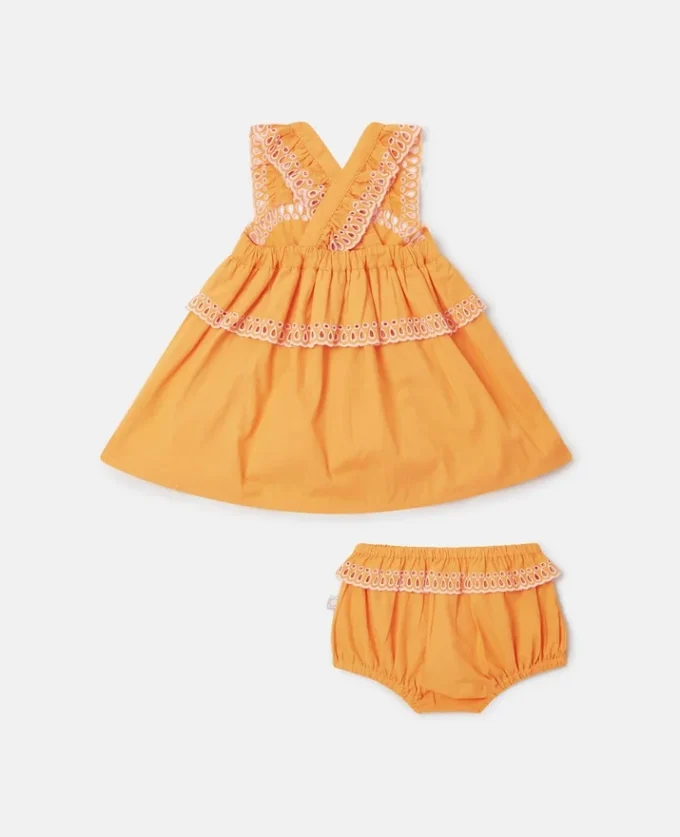 Popeline-Kleid und Bloomers-Set