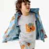 Pufferjacke mit Kapuze und Eichhörnchen-Print