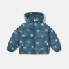 Pufferjacke mit Kapuze und Monster-Print