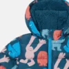 Pufferjacke mit Kapuze und Monster-Print