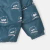Pufferjacke mit Kapuze und Monster-Print
