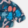 Pufferjacke mit Kapuze und Monster-Print