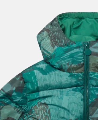 Pufferjacke mit Kapuze und Scribble-Print