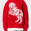 Pullover mit Rundhalsausschnitt und Airbrush-Pferdemotiv