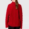 Pullover mit Spitzenärmeln und Zopfmuster