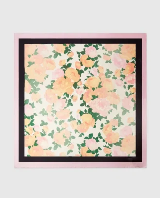Quadratischer Schal mit Pfingstrosenprint