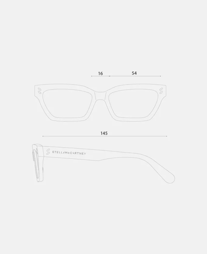 Rechteckige Cat-Eye-Sonnenbrille