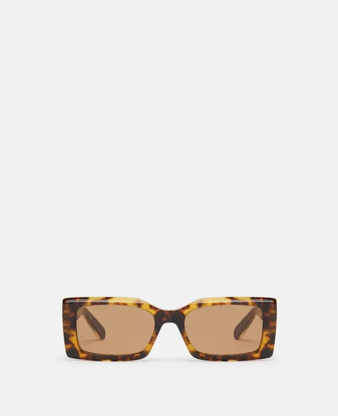 Rechteckige Sonnenbrille mit Logo-Gravur