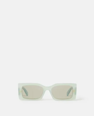 Rechteckige Sonnenbrille mit Logo-Gravur
