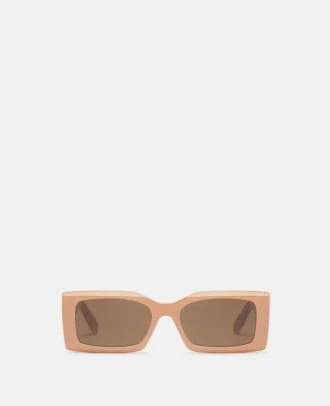 Rechteckige Sonnenbrille mit Logo-Gravur