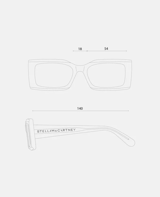 Rechteckige Sonnenbrille mit Logo-Gravur