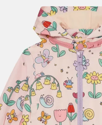 Regenjacke mit Kapuze und Blumenprint