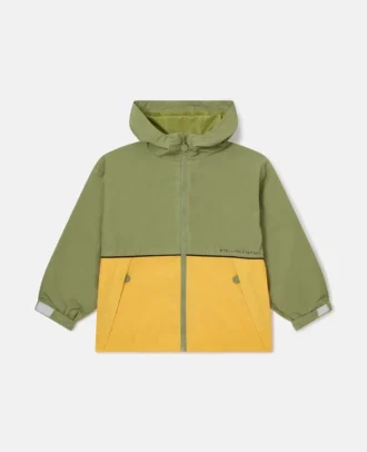 Regenjacke mit Kapuze und Farbblock-Design