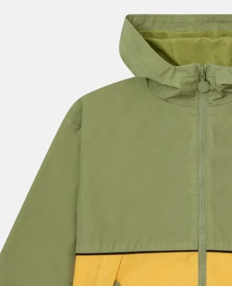 Regenjacke mit Kapuze und Farbblock-Design