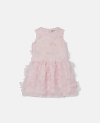Ärmelloses Kleid mit Blumenapplikationen