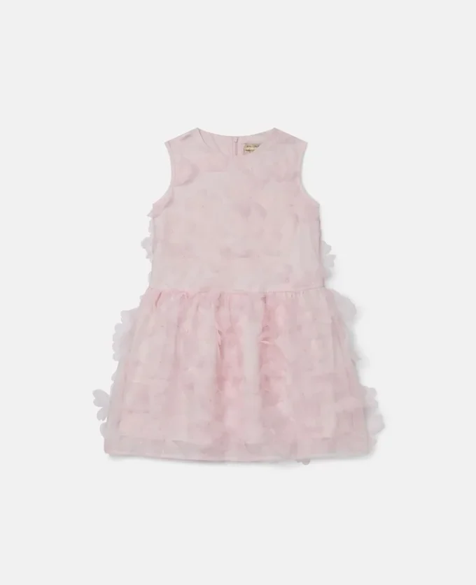 Ärmelloses Kleid mit Blumenapplikationen