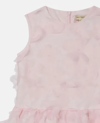 Ärmelloses Kleid mit Blumenapplikationen