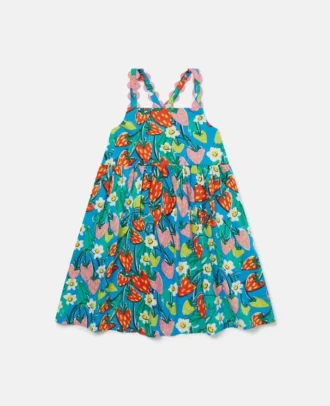 Ärmelloses Kleid mit Erdbeerprint