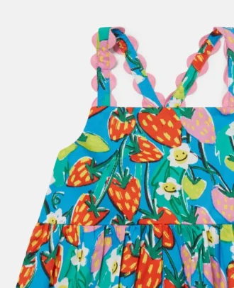 Ärmelloses Kleid mit Erdbeerprint