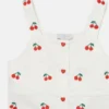 Ärmelloses Kleid mit Kirschstickerei