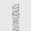 Ärmelloses Midikleid mit Kirschprint