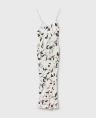 Ärmelloses Midikleid mit Kirschprint