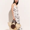 Ärmelloses Midikleid mit Kirschprint