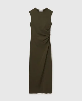 Ärmelloses Midikleid mit Rundhalsausschnitt und Twist-Mesh