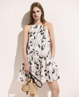 Ärmelloses Minikleid mit Kirschprint
