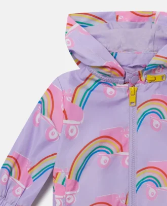 Rollerskate-Regenjacke mit Regenbogenprint