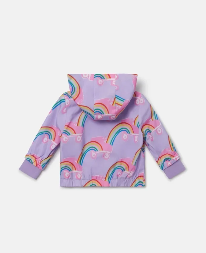 Rollerskate-Regenjacke mit Regenbogenprint