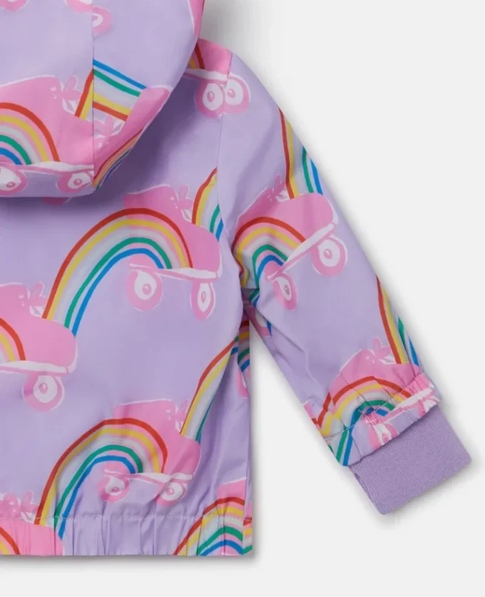 Rollerskate-Regenjacke mit Regenbogenprint