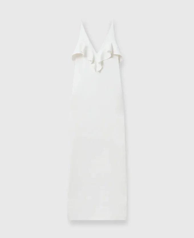 Rüschen-Kleid mit V-Ausschnitt