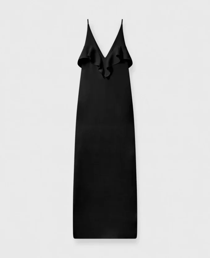 Rüschen-Kleid mit V-Ausschnitt