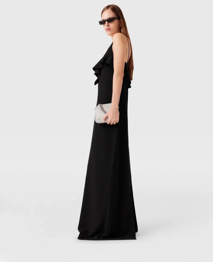 Rüschen-Kleid mit V-Ausschnitt