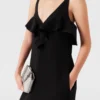 Rüschen-Kleid mit V-Ausschnitt