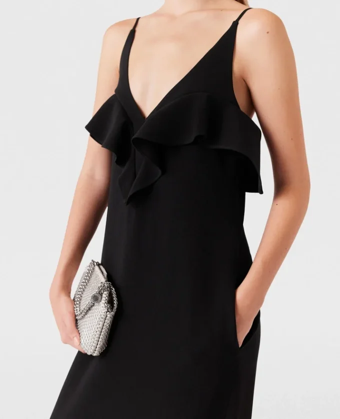 Rüschen-Kleid mit V-Ausschnitt