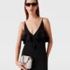 Rüschen-Kleid mit V-Ausschnitt