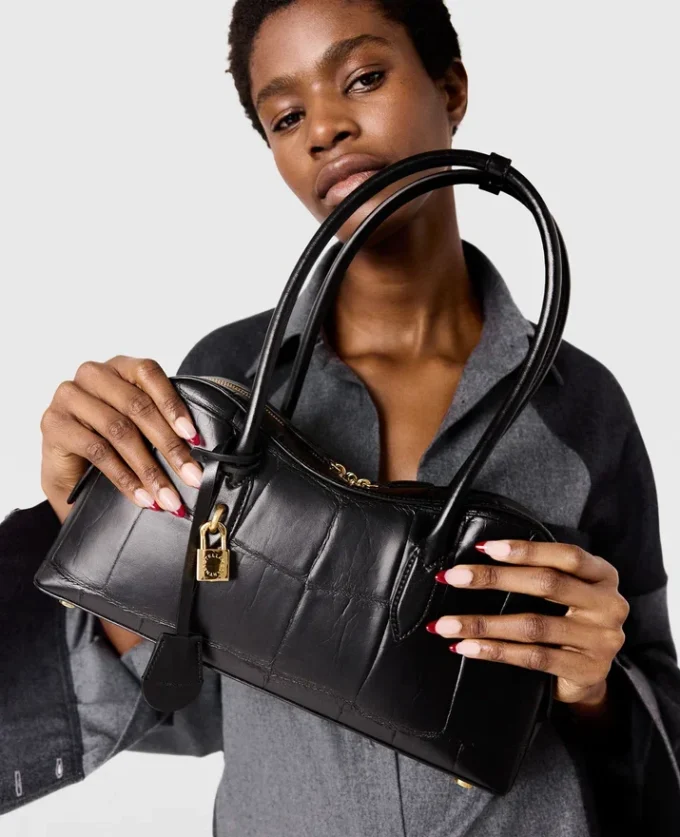 Ryder Schultertasche mit Krokodilprägung