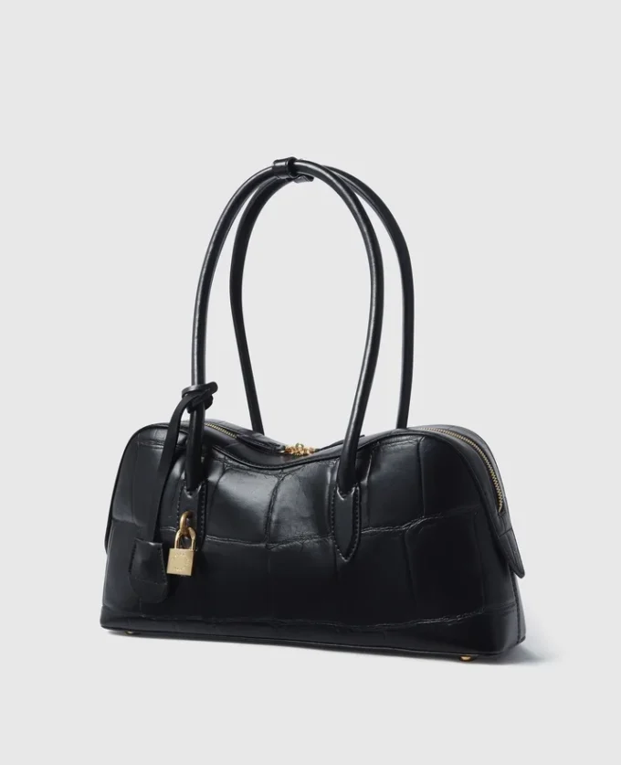 Ryder Schultertasche mit Krokodilprägung