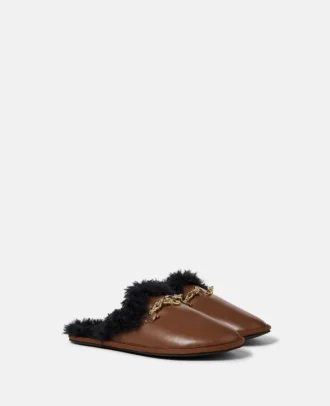 Ryder Veganer Loafer mit Teddyfutter und offener Ferse