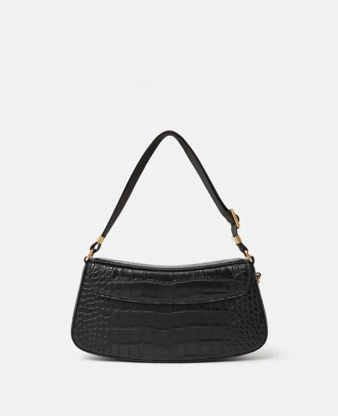 S-Wave Schultertasche mit Krokodilprägung