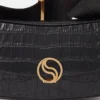 S-Wave Schultertasche mit Krokodilprägung