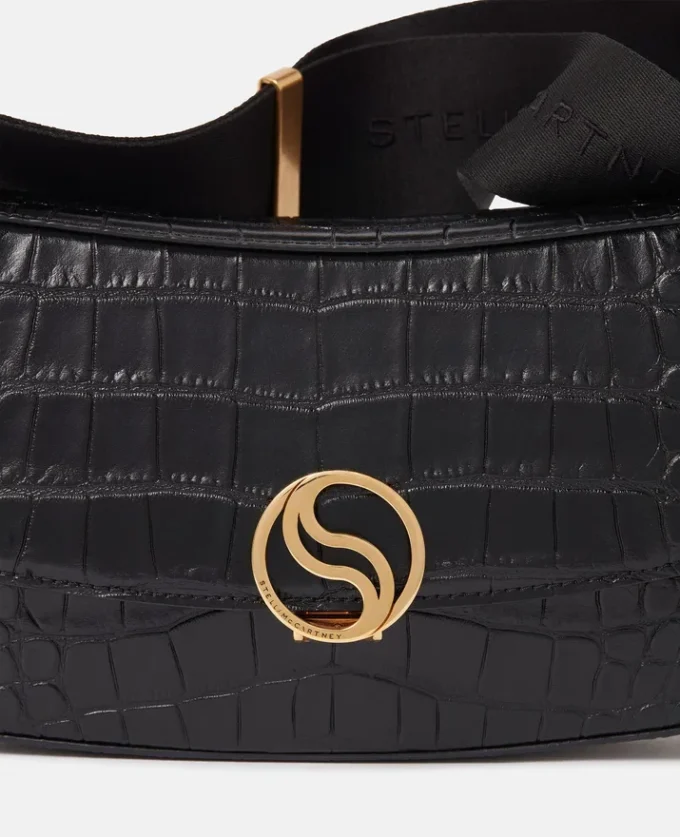 S-Wave Schultertasche mit Krokodilprägung