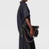 Satin-Einsatz-Kurzarm-Jeanshemd