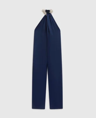 Satin-Jumpsuit mit Neckholder