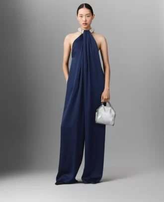 Satin-Jumpsuit mit Neckholder