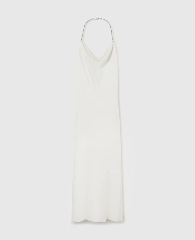 Satin-Kleid mit Falabella-Kettenriemen