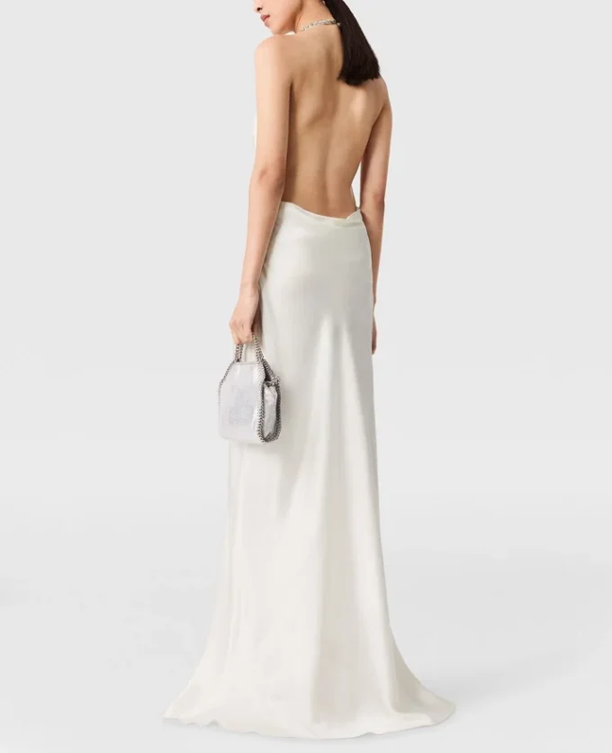 Satin-Kleid mit Falabella-Kettenriemen