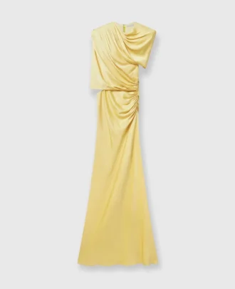 Satin-Maxikleid mit kurzen Ärmeln